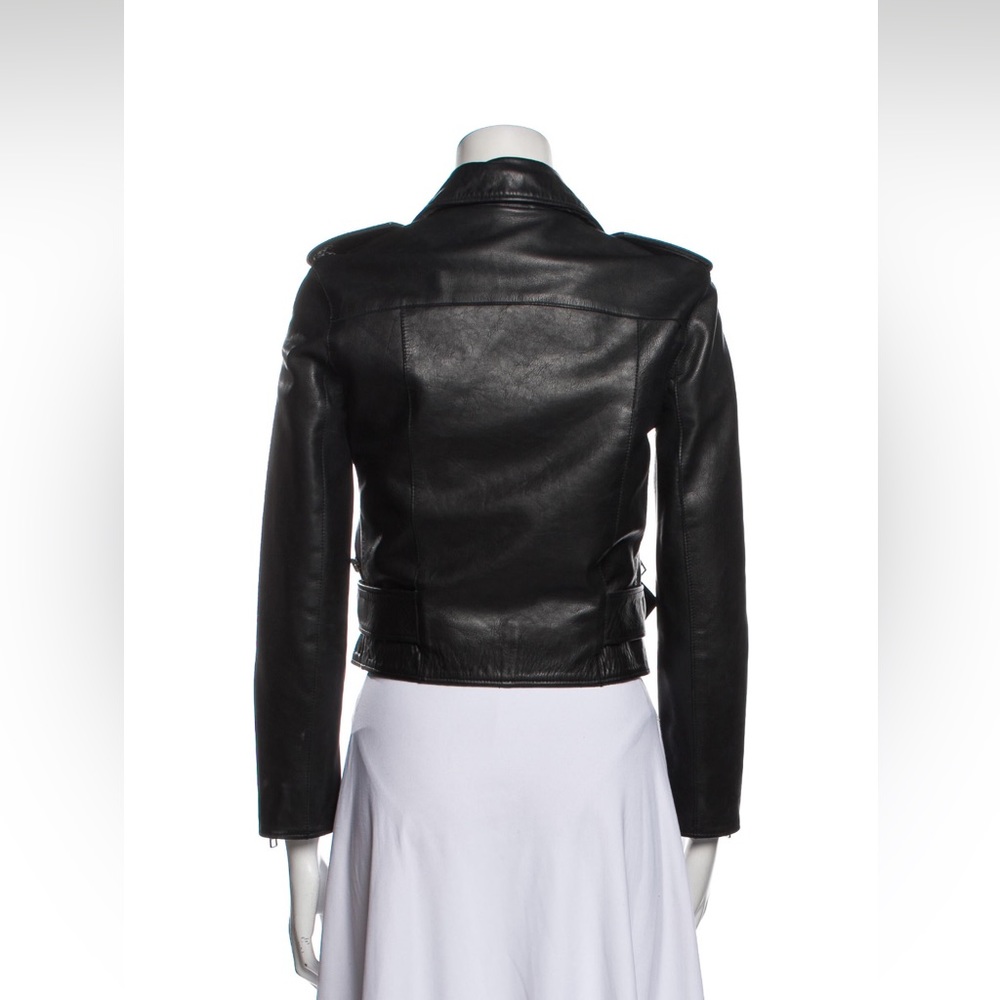 All Saints Premium Black Leather Biker Jacket XS 34 UK 6 US 2 Zara COS - Picture 2 of 3